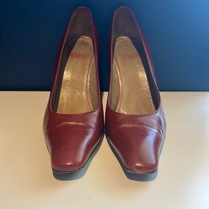 Wine Colored Charles Jourdan Leather Pumps